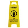 Cavalete Amarelo 27x65cm Cuidado - em Manutenção - 700am - Sinalize - 1