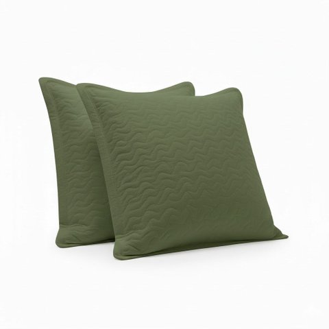 Kit 2 Porta Travesseiro Matelado Microfibra - Verde