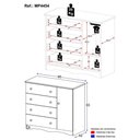 Ver imagem 3 de Cômoda Infantil 95cm 1 Porta e 4 Gavetas Realeza Multimóveis Mp4454 Madeirado Madeirado