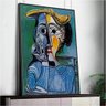 Quadro Pablo Picasso Mulher Com Chapéu Amarelo:90x60 cm/DOURADA - 5