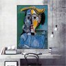 Quadro Pablo Picasso Mulher Com Chapéu Amarelo:90x60 cm/DOURADA - 4