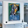Quadro Pablo Picasso Mulher Com Chapéu Amarelo:90x60 cm/DOURADA - 8