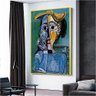 Quadro Pablo Picasso Mulher Com Chapéu Amarelo:90x60 cm/DOURADA - 7