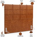 Ver imagem 5 de Kit Cabeceira Cama Box Queen 160cm com Calçadeira Roma W01 Couríssimo Camel - Lyam Lyam Decor