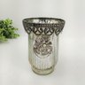 Vasinho Castiçal Vidro Vaso Prata 16x10cm Decoração - 2