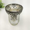 Vasinho Castiçal Vidro Vaso Prata 16x10cm Decoração - 3