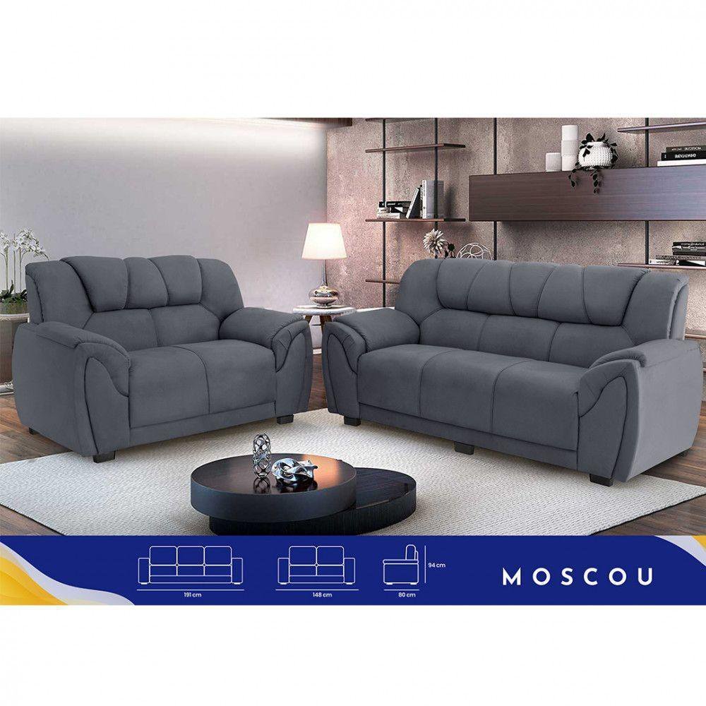 Sofa Parana Moscou 3 E 2 Lugares Cinza - 2