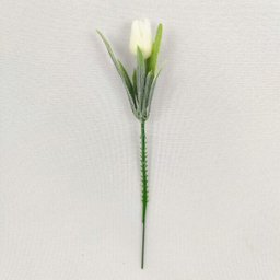 Mini Tulipa Branca Planta Artificial 20x7cm Buque Decoração - 5