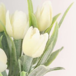 Mini Tulipa Branca Planta Artificial 20x7cm Buque Decoração - 3
