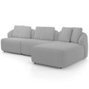 Ver imagem 6 de Sofá 4 Lugares com Chaise Direito Sala Living 288cm Arlo F04 Bouclê Cinza - Lyam Decor