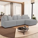 Ver imagem 1 de Sofá 4 Lugares com Chaise Direito Sala Living 288cm Arlo F04 Bouclê Cinza - Lyam Decor