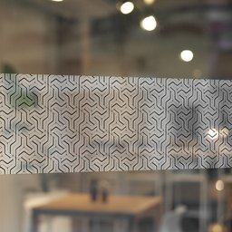 Adesivo Faixa Jateado Porta de Vidro Anti Trombada Segurança Arte na Arte Faixa de Adesivo Jateado P - 6
