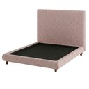 Ver imagem 1 de Cama Casal Pés Madeira Nami com Cabeceira Parise Linho Rosa Claro - Nexta Casa