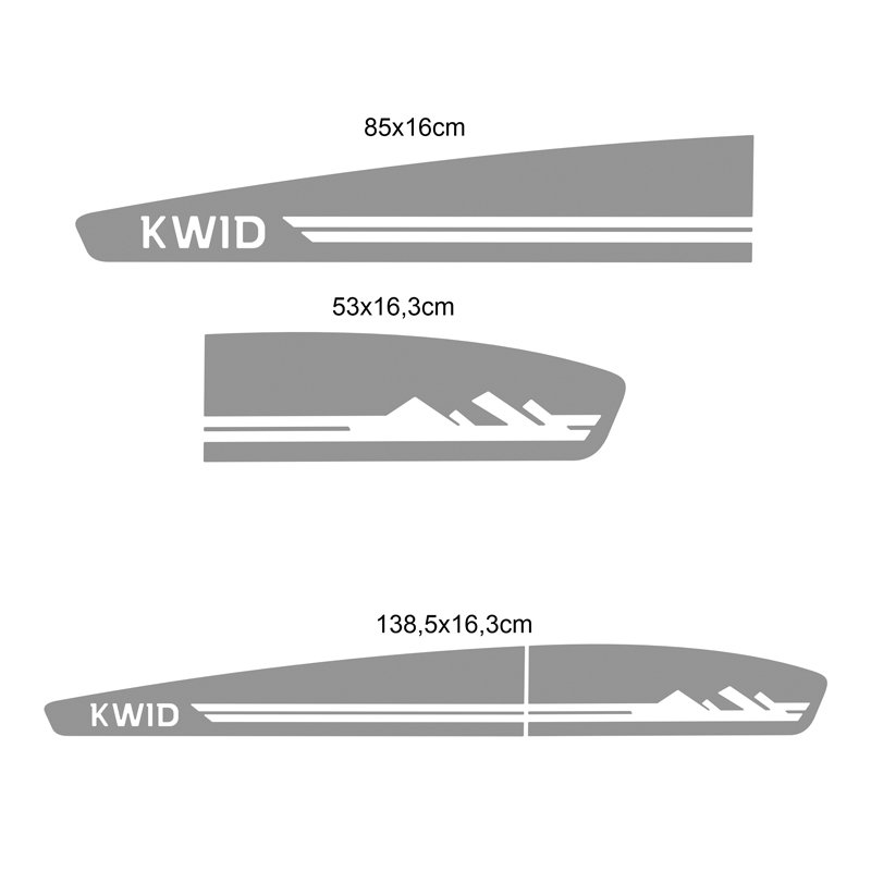 Kit Adesivo Renault Kwid Faixa Lateral Porta 2017/2022 Kwd14 Cinza Chumbo Teu Adesivo - 2