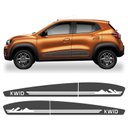 Ver imagem 1 de Kit Adesivo Renault Kwid Faixa Lateral Porta 2017/2022 Kwd14 Cinza Chumbo Teu Adesivo