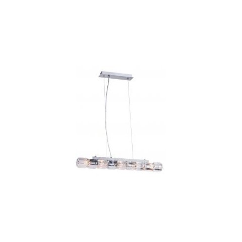 Pendente Lazz C60cm 5 x G9 cromado e cristais transparente K9. LLUM Bronzearte