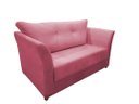 Ver imagem 1 de Namoradeira Decorativa Isis Suede Rosa Pés Madeira Mz Decor