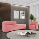 Ver imagem 2 de Sofá 4 Lugares Orgânico 220cm Morgan e Poltrona Lua Suede Rosê D03 - D’Rossi