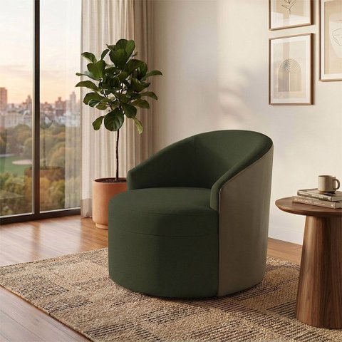 Poltrona Moderna Confortavel Ideal para Sala de Estar Verde Leticia