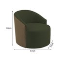 Ver imagem 4 de Poltrona Moderna Confortavel Ideal para Sala de Estar Verde Leticia