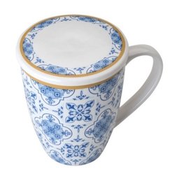 Caneca de Porcelana com Tampa e Filtro Aço Inox Lisboa 310ml Lyor - 3