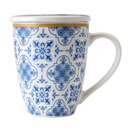 Caneca de Porcelana com Tampa e Filtro Aço Inox Lisboa 310ml Lyor - 4