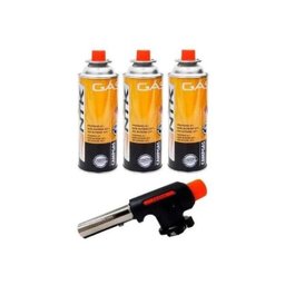 Maçarico + 3 Latas Refil Gás 227g Nautika - 1 Maçarico + 3 Latas Refil Gás 227g Nautika - 1