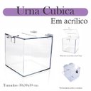 Ver imagem 1 de Urna Acrílico Sorteio Caixa Sugestões Cubo 30 Cm X 30 Cm