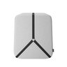 Puff Noble Fita de Couro:couro Preto/linho Cinza - 3