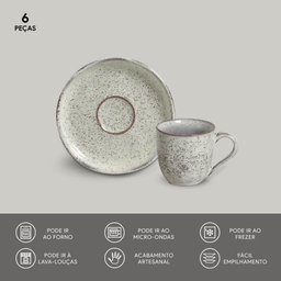 CONJUNTO C/ 6 XÍCARAS DE CAFÉ C/ 6 PIRES BIO PISTACHE 120ml - 3