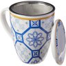 Caneca de Porcelana Super White com Tampa e Filtro Braga Azul/branca 310ml com Caixa de Presente - 2