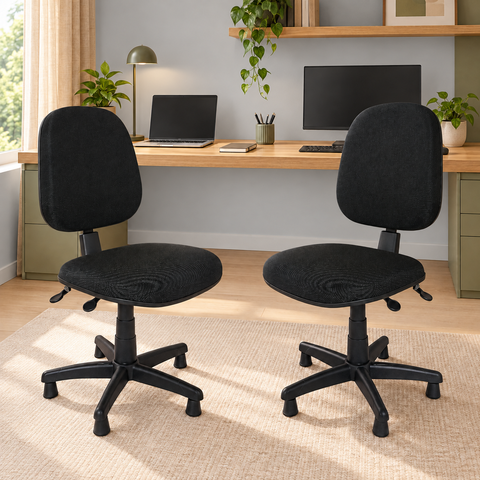 Kit 2 Cadeira de Escritório Giratória Ergonômica NR17 Costureira Executiva Bancada Work Tecido