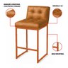 Banqueta Cozinha Alta com Encosto Industrial Kit 2 Bronze Lirina Pu C05 - D'rossi - 3