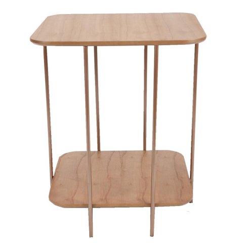 Mesa Apoio Lógica Alta Amêndoa Estrutura Ferro Cobre 66cm - 69668