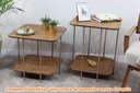 Ver imagem 3 de Mesa Apoio Lógica Alta Amêndoa Estrutura Ferro Cobre 66cm - 69668