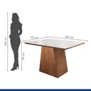 Ver imagem 5 de Conjunto Sala de Jantar Mesa Sevilha I Tampo de Vidro 4 Cadeiras Vitoria Espresso Móveis