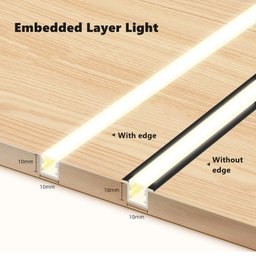 Kit 2 Perfil de Aluminio Embutir 1 Metros Slim 24,83x14,4mm - 2