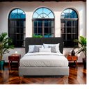 Ver imagem 2 de Cabeceira Casal Cama Box Estofada Cristal 140 Cm Veludo