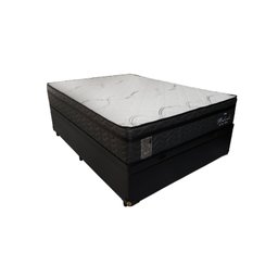 Cama Base Box com Baú Casal + Colchão de molas ensacadas Madrid Probel - 138x188x72:Preto - 3
