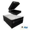 Cama Base Box com Baú Casal + Colchão de molas ensacadas Madrid Probel - 138x188x72:Preto - 1