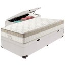 Ver imagem 1 de Cama Box Baú Branco e Colchão King Best Molas Ensacadas Solteiro 88x188x33 Anjos