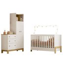 Ver imagem 1 de Berço Americano Mini Cama 4300 Fantasia e Guarda Roupa com Cômoda 4970 Q Encanto Slim Branco Acetina