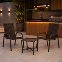 Ver imagem 3 de Conjunto Mesa 4 Cadeiras Oreon Fibra Sintética Área Externa:Chocolate Mesclado