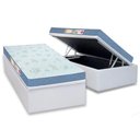 Ver imagem 1 de Cama Box Baú Solteiro: Colchão Espuma Castor D45 Sleep Max Duplo + Base Crc Courano White(88x188)