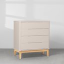 Ver imagem 1 de Cômoda Boom 4 Gavetas com Pés Square Natural - Areia Abra Casa