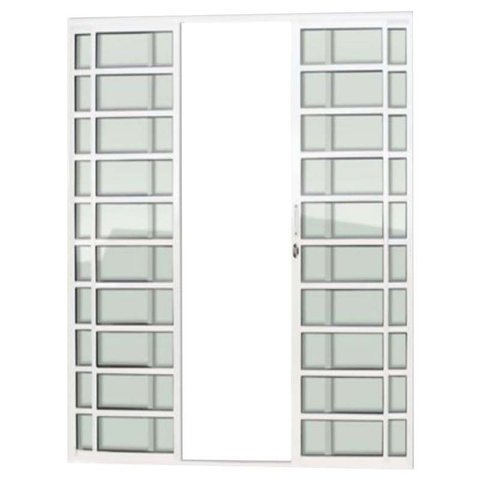 Porta de Sacada de Correr de Alumínio Branco Travessa 4 Folhas Cmc Classic - 2.10 (A) X 1.50 (L)