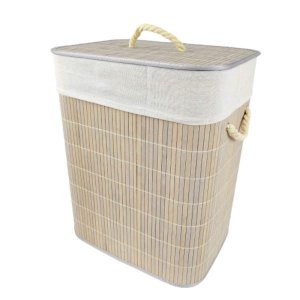 Cesto De Roupa De Bambu Multiuso 50x41x31cm Organizador