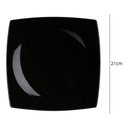 Ver imagem 2 de Jogo 12 Pratos Quadrados Sobremesa Raso Porcelana Preto 21cm Oriental Sushi Germer