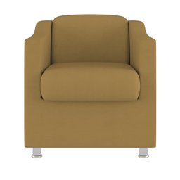 Kit 2 Poltronas Decorativas Veludo Reforçada Consultório Sala Suede Cor:capuccino - 3