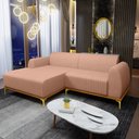 Ver imagem 2 de Sofá 2,65M 4 Lugares com Chaise Esquerdo Pés Gold Molino C-105 Linho Rosê